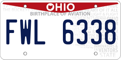 OH license plate FWL6338