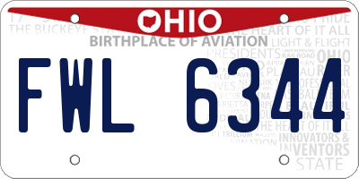OH license plate FWL6344