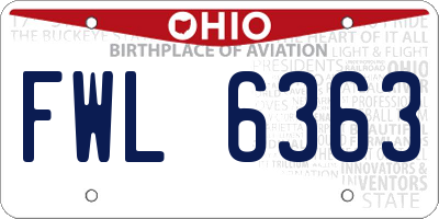 OH license plate FWL6363