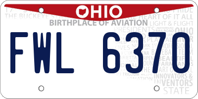 OH license plate FWL6370