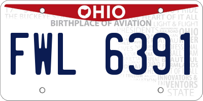 OH license plate FWL6391
