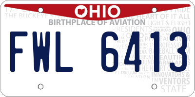 OH license plate FWL6413