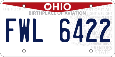 OH license plate FWL6422