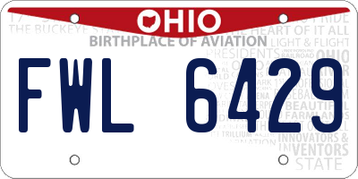 OH license plate FWL6429