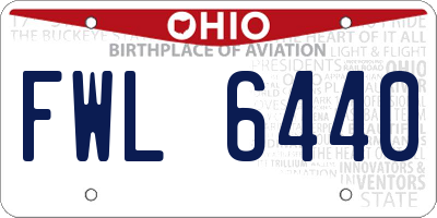 OH license plate FWL6440
