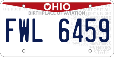 OH license plate FWL6459