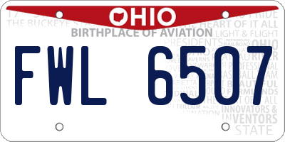 OH license plate FWL6507