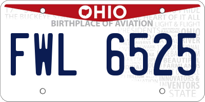 OH license plate FWL6525