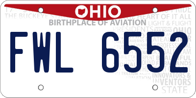 OH license plate FWL6552