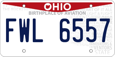OH license plate FWL6557