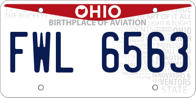 OH license plate FWL6563