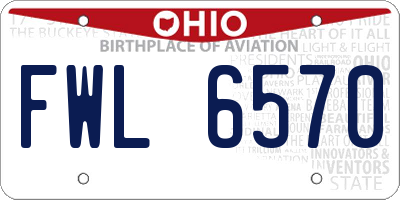 OH license plate FWL6570