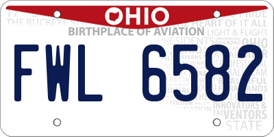 OH license plate FWL6582