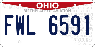 OH license plate FWL6591