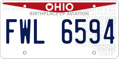 OH license plate FWL6594
