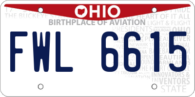 OH license plate FWL6615
