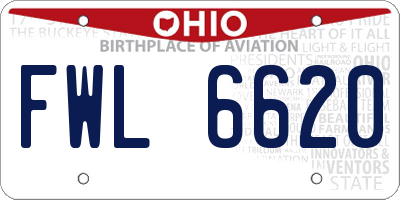 OH license plate FWL6620