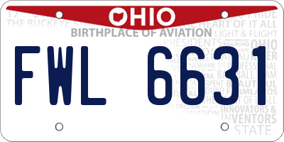 OH license plate FWL6631