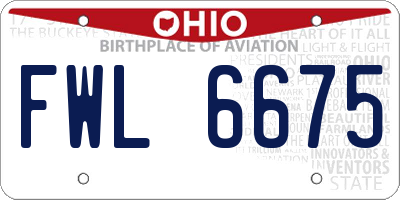 OH license plate FWL6675