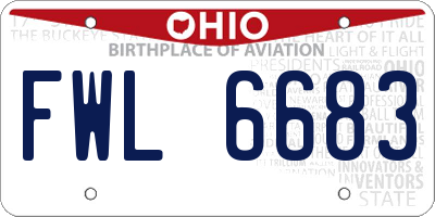 OH license plate FWL6683
