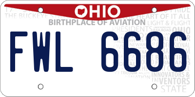 OH license plate FWL6686