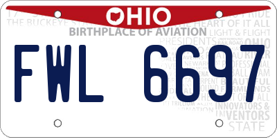 OH license plate FWL6697