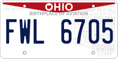 OH license plate FWL6705