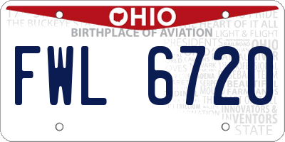 OH license plate FWL6720