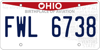 OH license plate FWL6738