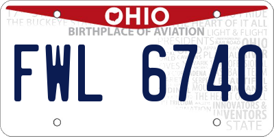 OH license plate FWL6740