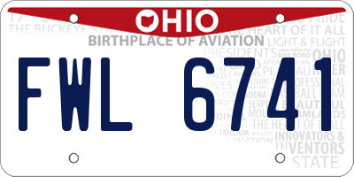 OH license plate FWL6741