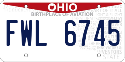 OH license plate FWL6745