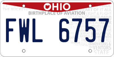 OH license plate FWL6757