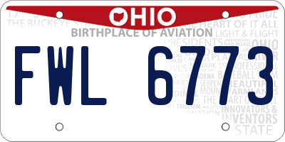 OH license plate FWL6773