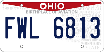 OH license plate FWL6813