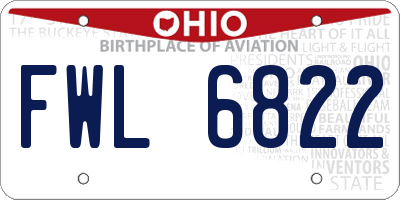 OH license plate FWL6822