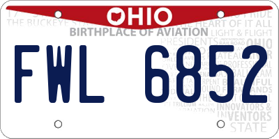 OH license plate FWL6852