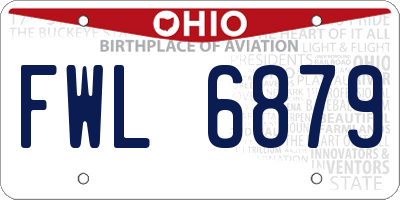 OH license plate FWL6879