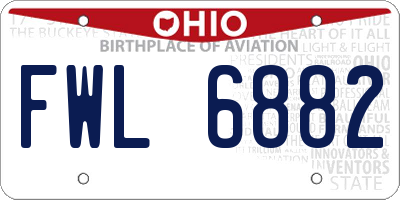 OH license plate FWL6882
