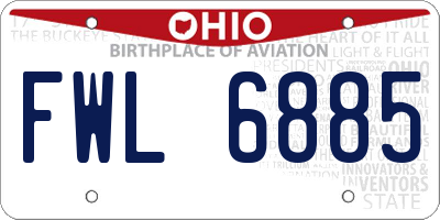 OH license plate FWL6885