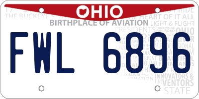 OH license plate FWL6896
