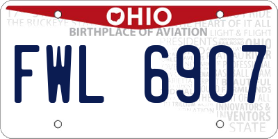 OH license plate FWL6907