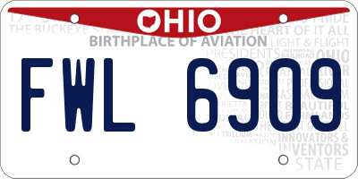 OH license plate FWL6909