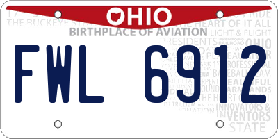 OH license plate FWL6912