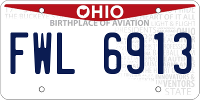 OH license plate FWL6913