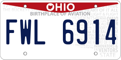 OH license plate FWL6914