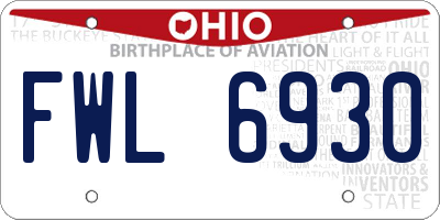 OH license plate FWL6930
