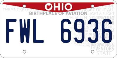 OH license plate FWL6936