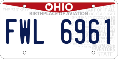 OH license plate FWL6961