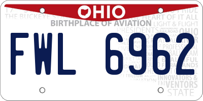 OH license plate FWL6962